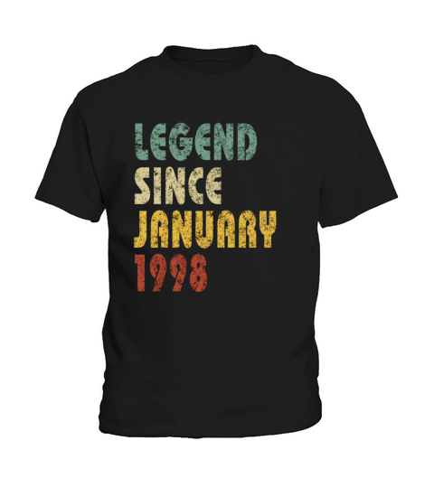 Legend Since January 1998 Retro Vintage Birthday Kids T-Shirt