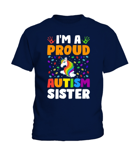 Proud Sister Autism Awareness Family Matching Kids T-Shirt