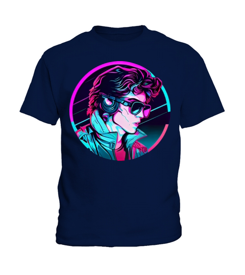 Retrowave Synthwave 80s Character Design Kids T-Shirt