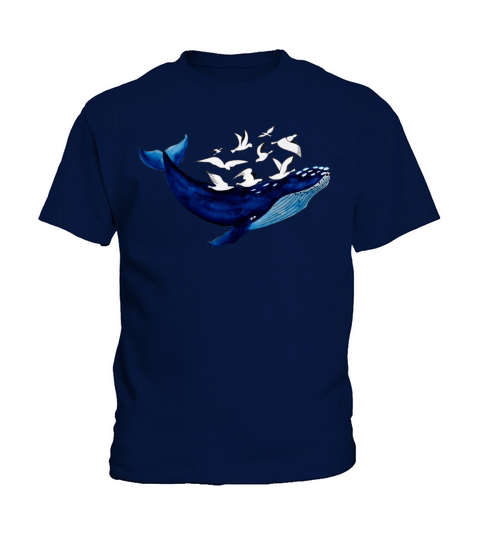 Whale and seagulls I Air and water Kids T-Shirt