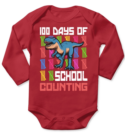 100 Days Of School Design for Kindergarten Teacher Long Sleeve Baby One-Piece