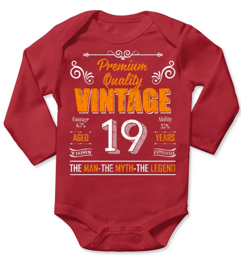 19 Yrs Old-19Th Bday Vintage The Man Myth Legend Long Sleeve Baby One-Piece