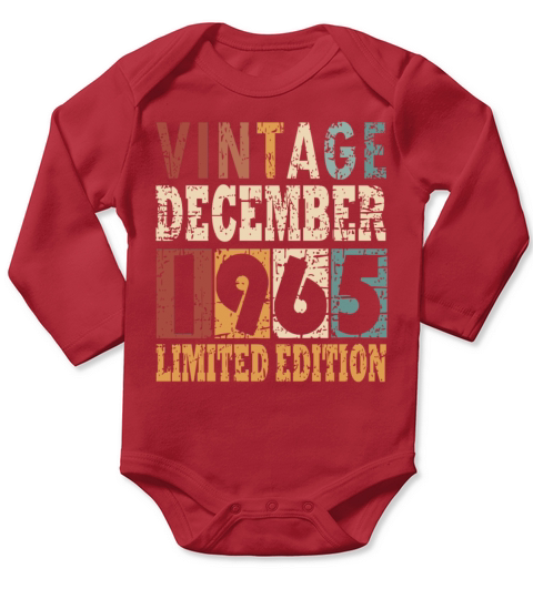 1965 December vintage birthday Long Sleeve Baby One-Piece