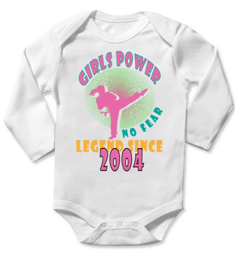 2004 vinatge Girls Power Birthday Long Sleeve Baby One-Piece