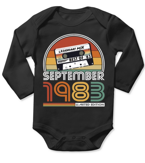 40th birthday vintage 1983 best of september 1983 Long Sleeve Baby One-Piece