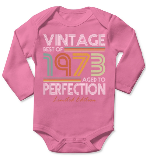 50th birthday vintage 1973 best of 1973 Long Sleeve Baby One-Piece