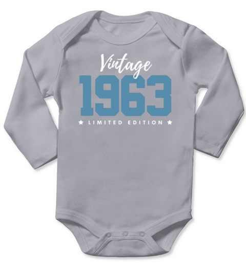 60 Years Vintage 1963 Retro 60th Birthday Long Sleeve Baby One-Piece