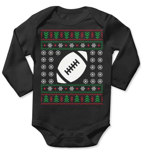 American Football Christmas Ugly Design Long Sleeve Baby One-Piece