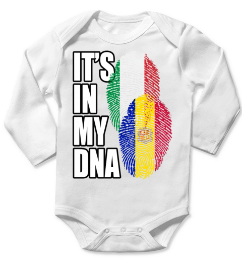 Andorran And Italian Mix Heritage DNA Flag Long Sleeve Baby One-Piece