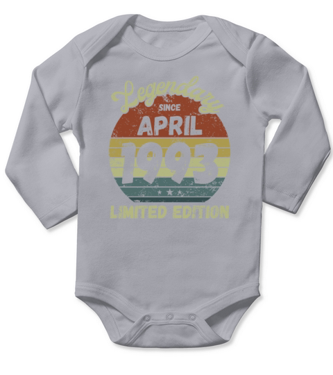 April 1993 - Vintage Birthday Present Long Sleeve Baby One-Piece