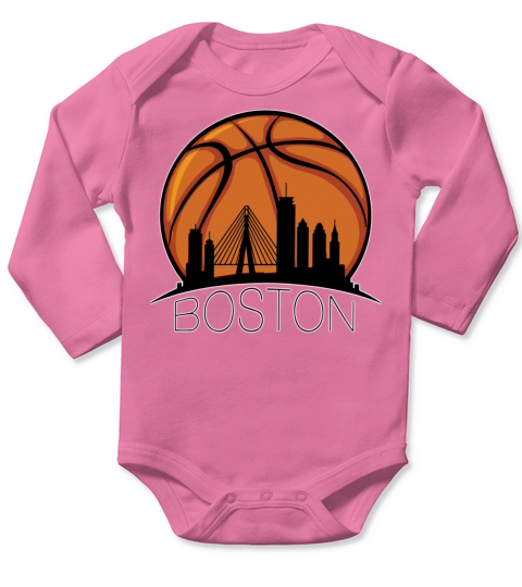 Basketball Skyline Boston Player Coach Sports Long Sleeve Baby One-Piece