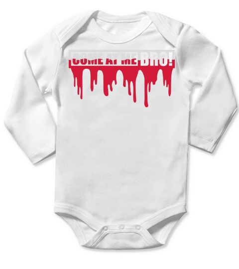 come at me bro Long Sleeve Baby One-Piece