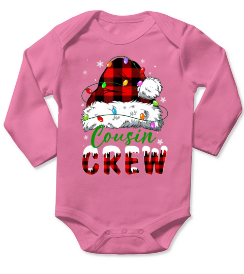 Cousin Crew Santa Red Plaid Xmas Funny Christmas P Long Sleeve Baby One-Piece