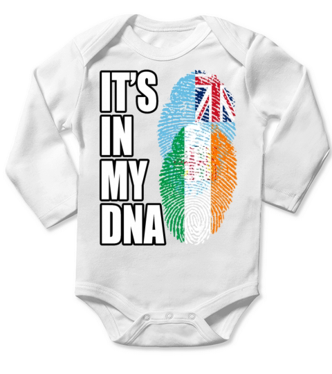 Fijian And Irish Mix Heritage DNA Flag Long Sleeve Baby One-Piece