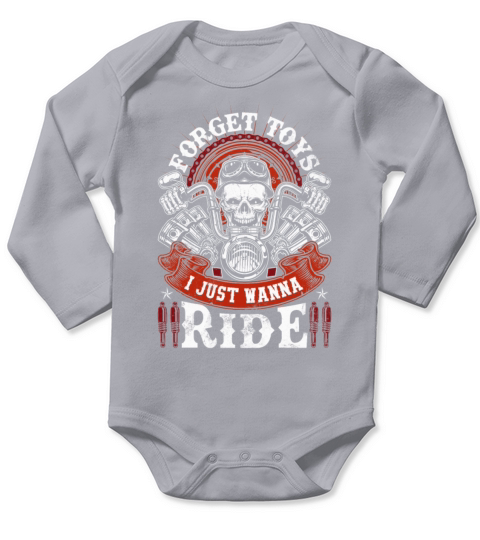Forget Toys I Just Wanna Ride Dirt Bike Rider Boys Long Sleeve Baby One-Piece