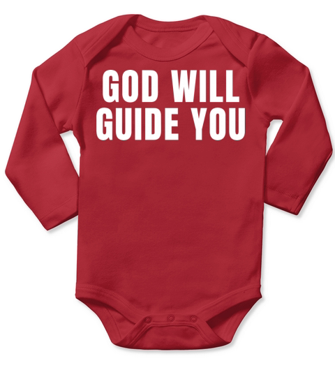 God Will Guide You - Christian Quotes Long Sleeve Baby One-Piece