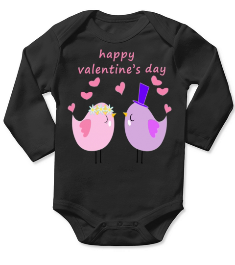 Happy Valentine Day 937 Long Sleeve Baby One-Piece