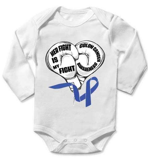 I Wear Blue Colon Cancer Awareness Survivor Long Sleeve Baby One-Piece