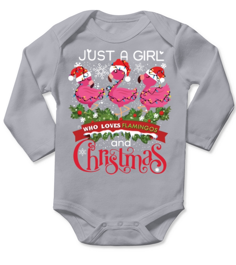 Just a Girl Who Loves Flamingos and Christmas Long Sleeve Baby One-Piece