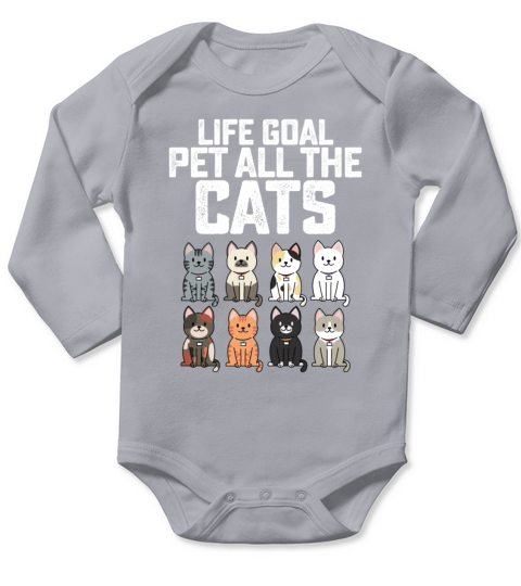 Life Goal Pet All The Cats Long Sleeve Baby One-Piece