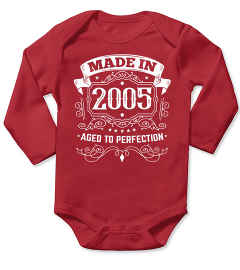 Made in 2005 vintage birthday Long Sleeve Baby One-Piece