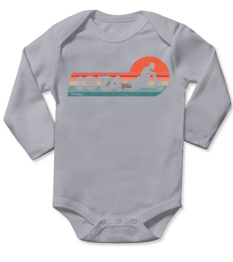 Motor-Scooter Vintage 1974 Birthday Moped Long Sleeve Baby One-Piece