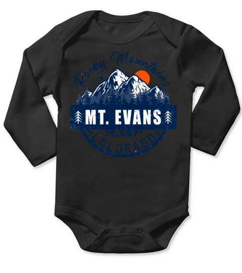 Mount Evans Colorado Long Sleeve Baby One-Piece