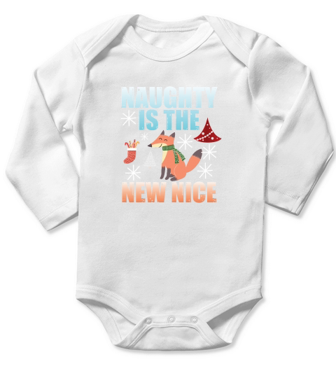 Naughty Is The New Nice Christmas Shirt Long Sleeve Baby One-Piece
