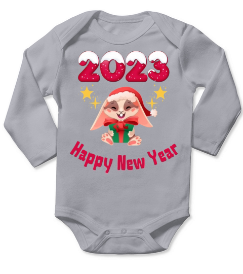 New Year design 2023 Long Sleeve Baby One-Piece