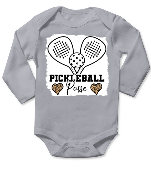 Pickleball Posse Bleached Design For Picklers Long Sleeve Baby One-Piece