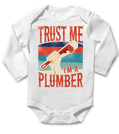 Plumbing Plumber Vintage Retro Long Sleeve Baby One-Piece