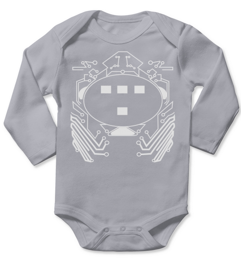Retro 80s Tron Flex Print Design Long Sleeve Baby One-Piece