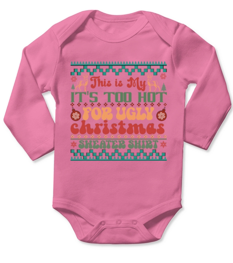 Merry Christmas retro vintage pink santa claus Long Sleeve Baby One-Piece