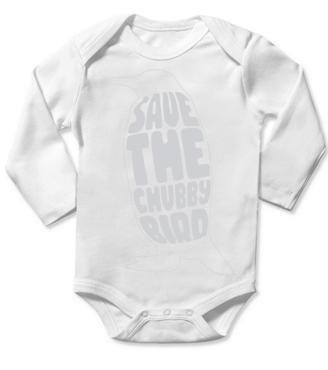 Save The Chubby Bird - Vintage Penguin Long Sleeve Baby One-Piece