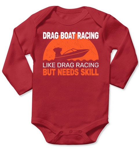 speedboat racing vintage drag boat driver Long Sleeve Baby One-Piece