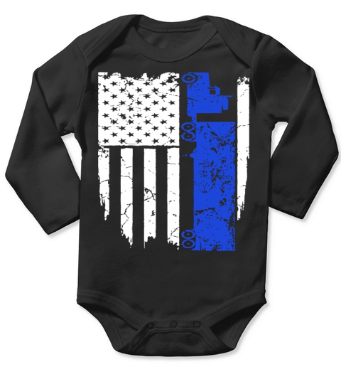 Truck Driver Trucker Flag Hanes Tagless racing T S Long Sleeve Baby One-Piece