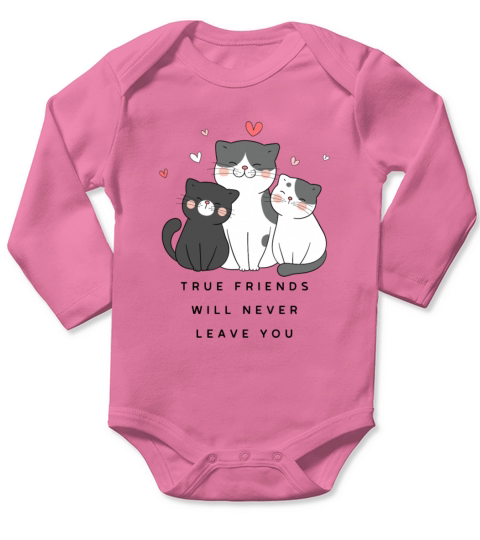 True Friends will Never leave you Long Sleeve Baby One-Piece