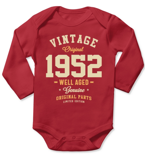 Vintage Original 1952 71st Birthday Long Sleeve Baby One-Piece