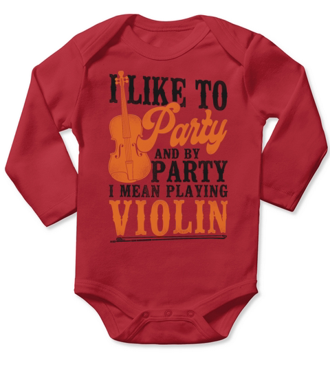 Violin Violinist Vintage I Like To Long Sleeve Baby One-Piece