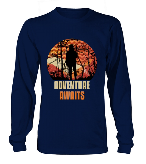 Adventure Awaits Retro Vintage Mountain Adventurer Long sleeved Unisex
