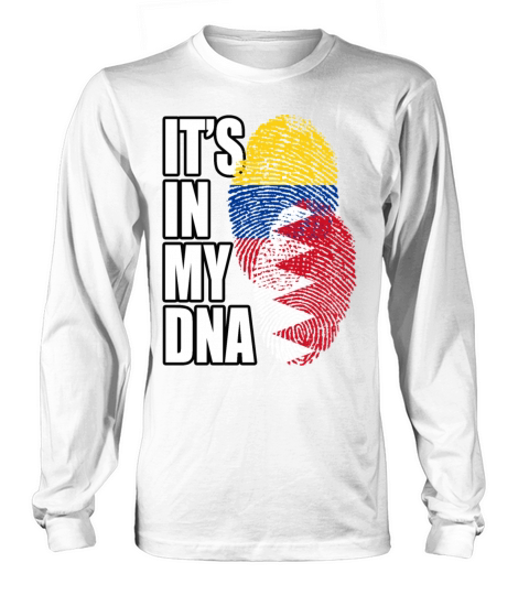 Bahraini And Colombian Mix Heritage DNA Flag Long sleeved Unisex