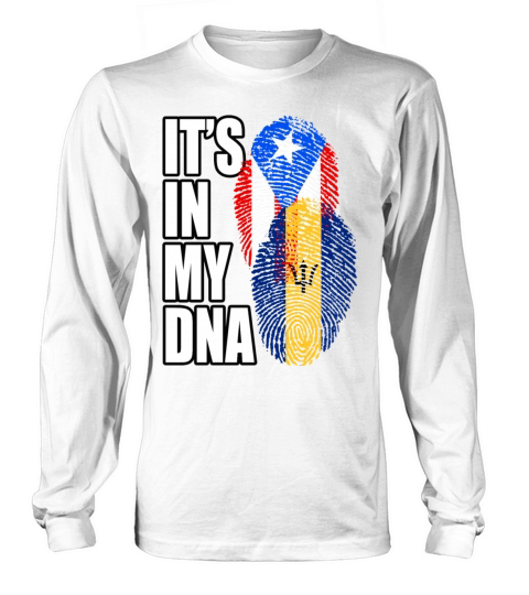 Barbadian And Puerto Rican Mix Heritage DNA Flag Long sleeved Unisex