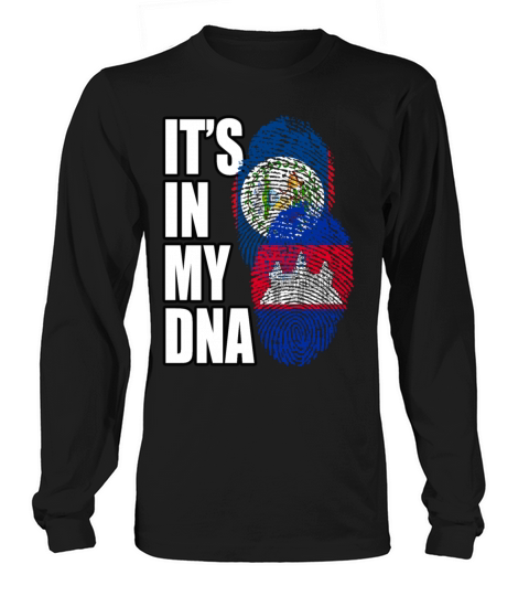 Cambodian And Belizean Mix Heritage DNA Flag Long sleeved Unisex