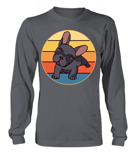 French Bulldog Dog Breed Vintage Retro Sunset Long sleeved Unisex