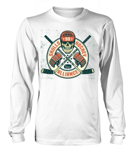 hockey skull color Long sleeved Unisex