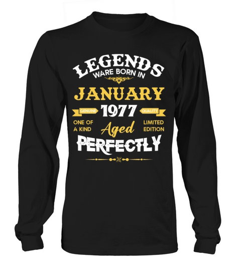 January 1977 Vintage Birthday Present Long sleeved Unisex