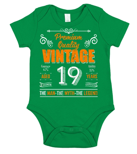 19 Yrs Old-19Th Bday Vintage The Man Myth Legend Short Sleeve Baby One-Piece