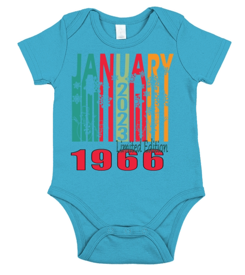 1966 January vintage birthday Short Sleeve Baby One-Piece