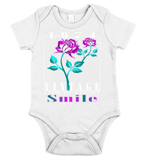 1974 Born Vintage Rose Gift Short Sleeve Baby One-Piece