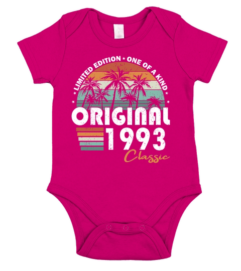 30th birthday vintage 1993 original 1993 Short Sleeve Baby One-Piece